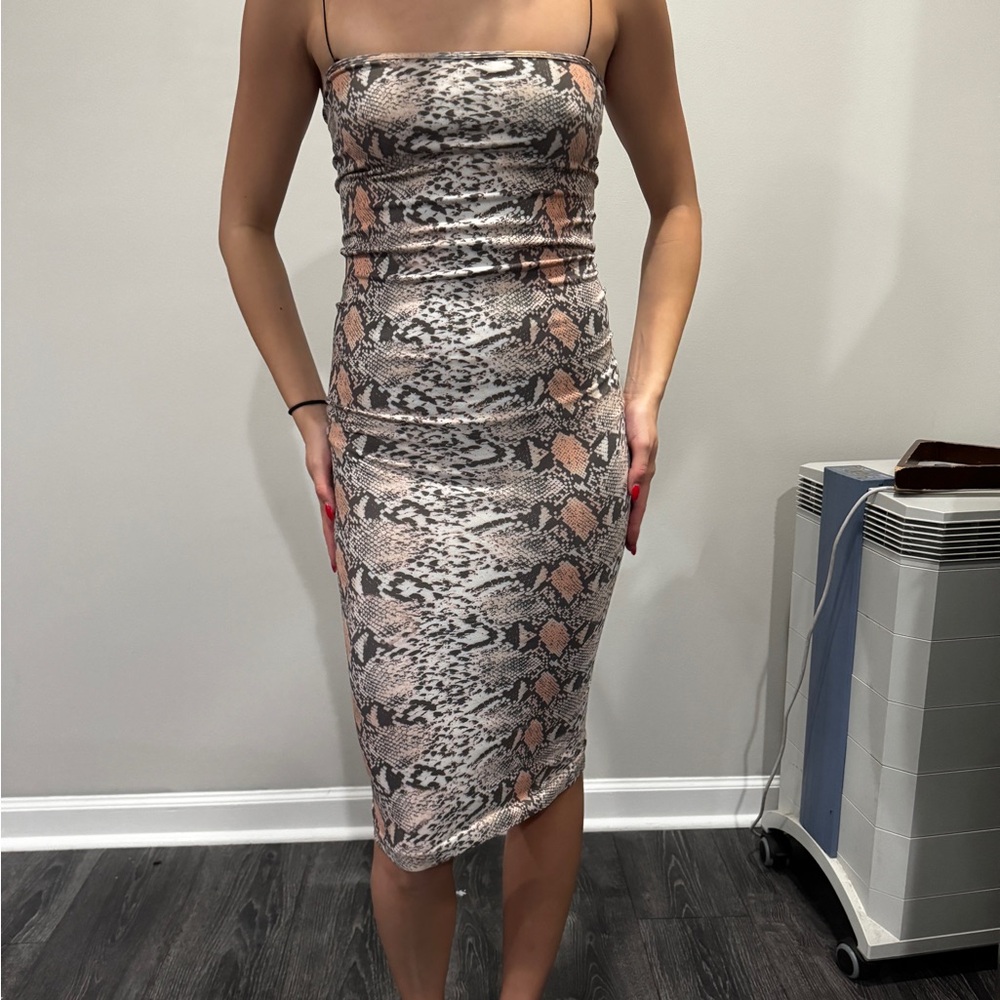 Snake Print Bodycon Dress